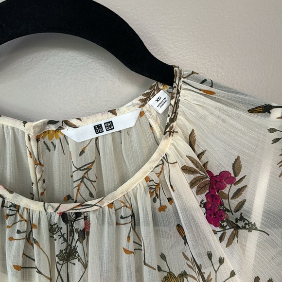 Uniqlo Maxi/Midi Floral & Cream Flowy Dress, Size XS - Picture 6 of 9